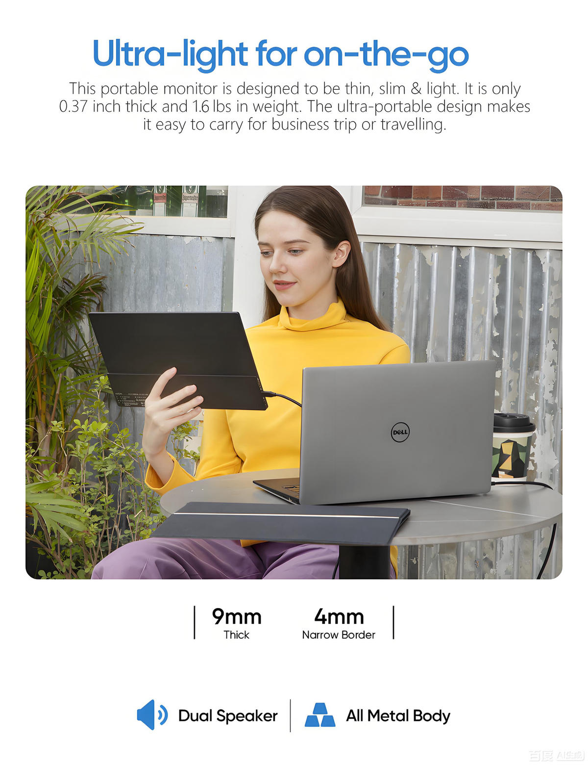 Arzopa AR-A1 GAMUT 15.6" FHD Portable Monitor | IPS 1920*1080P | Freq 60hz | Type-C & HDMI | w/ Smart Cover