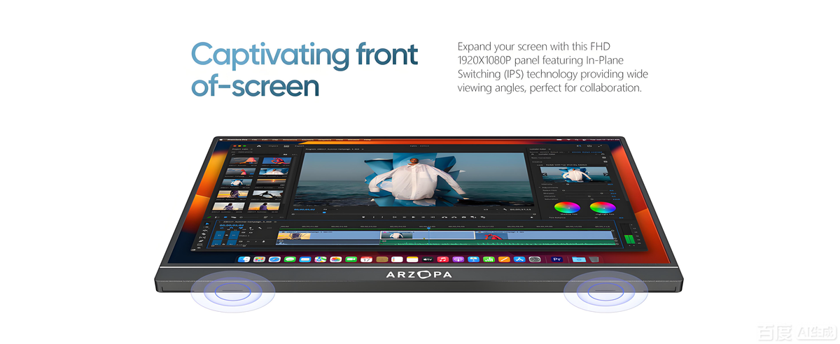 Arzopa AR-A1 GAMUT 15.6" FHD Portable Monitor | IPS 1920*1080P | Freq 60hz | Type-C & HDMI | w/ Smart Cover