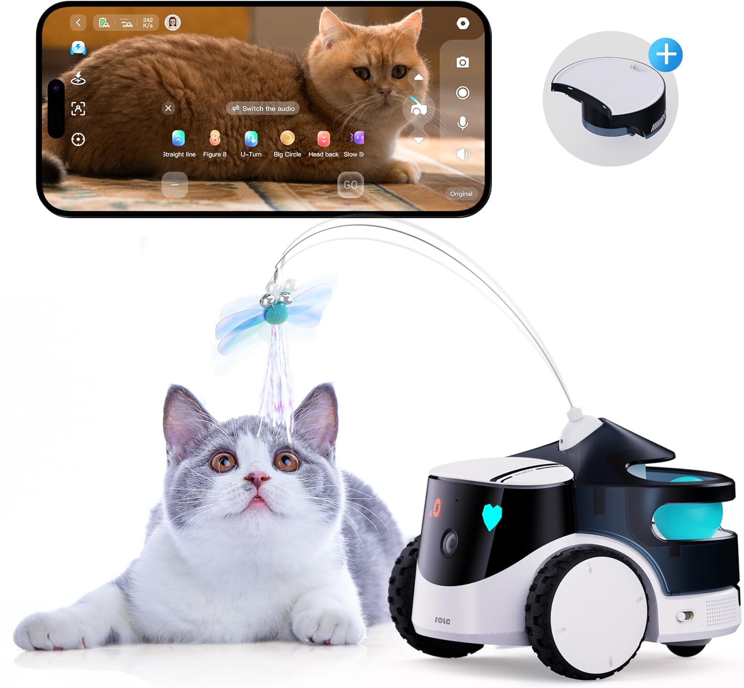 Enabot Rola PetPal Robot Pet Companion with Interactive Toys